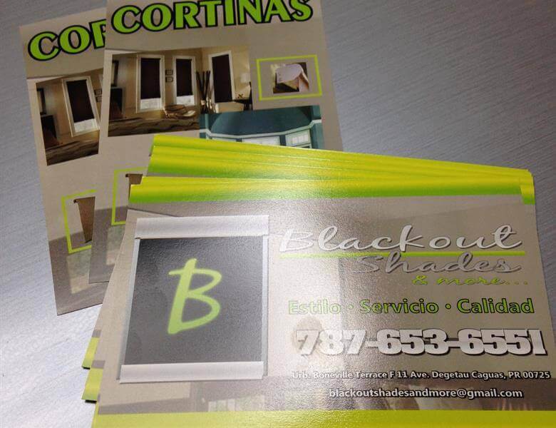 Cortinas business cards and brochures