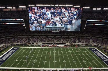 An image of the Cowboys stadium in Arlington, Texas