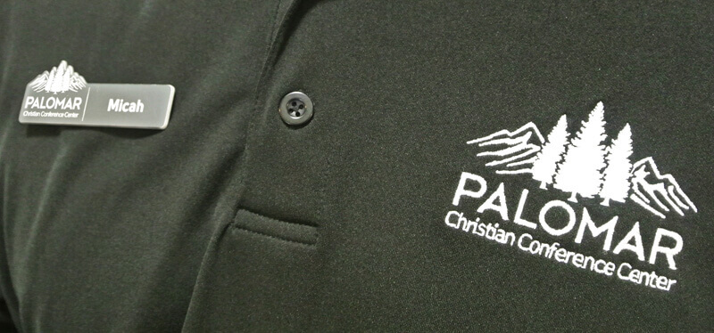 Palomar shirts and name tags